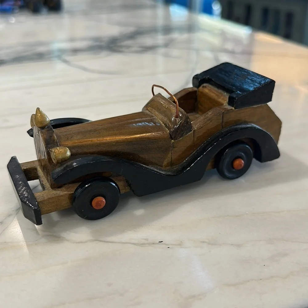 VTG Pre-70’s Wooden Hand Crafted Classic Car 6 3/8 in. Long